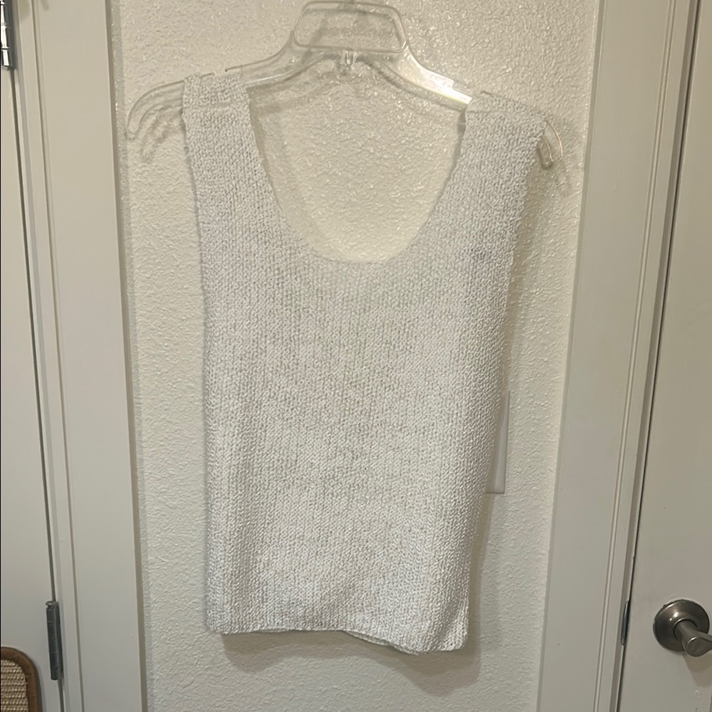 Women's White Knit Tank Top - Lightweight Summer Layer